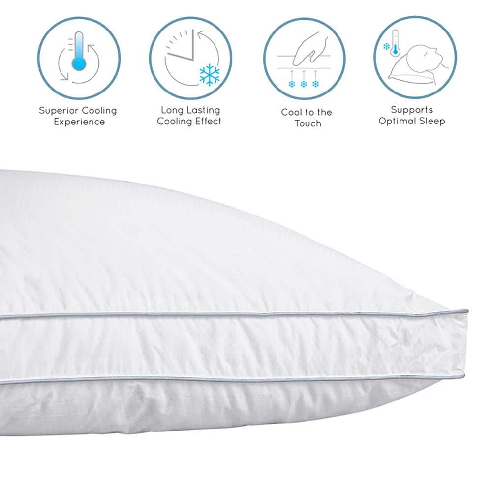 Jumbo White Hypoallergenic Cooling Gusseted Pillow