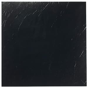 Achim Sterling Black 12 x 12 Self Adhesive Vinyl Floor Tile - 20 Pack