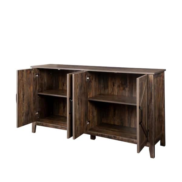 59.06 in. W x 15.75 in. D x 31.5 in. H Bathroom Brown Linen Cabinet