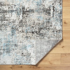 Allegro Charcoal/Blue Abstract 7 ft. x 9 ft. Indoor Area Rug