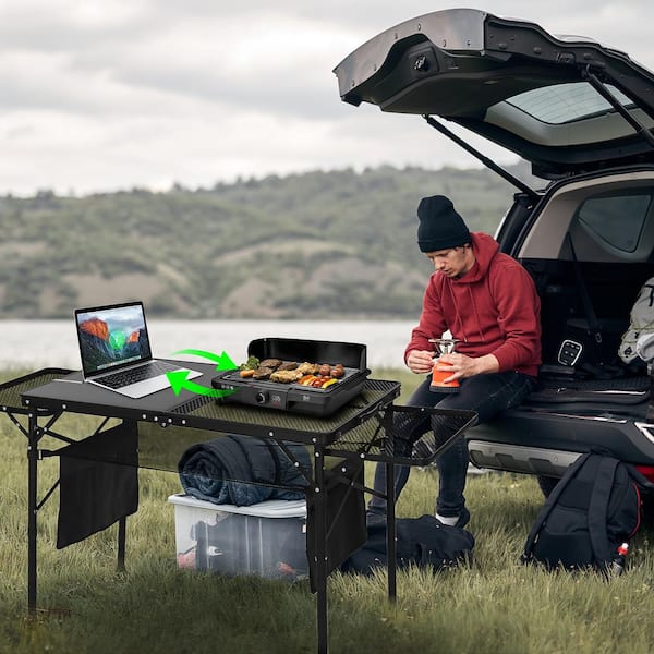 Camping Table, Grill Table 45W Solar Panel, w/ USB, Type-C&DC