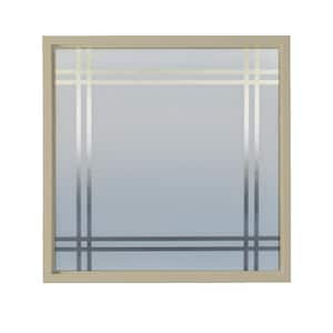 35.5 in. x 35.5 in. Prairie Silkscreened Decorative Glass Tan Vinyl New Construction Frame Window