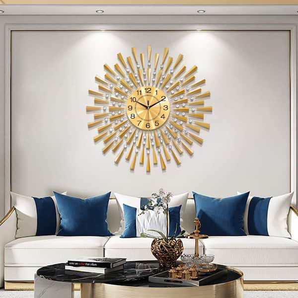 Luxury Metal Wall Clock Modern Large Silent Clocks Wall Home Decor Gold  Watches Mechanism Living Room Decoration Gift Ideas