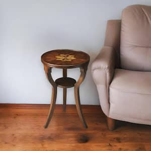 15.75 in. Brown Round MDF End Table