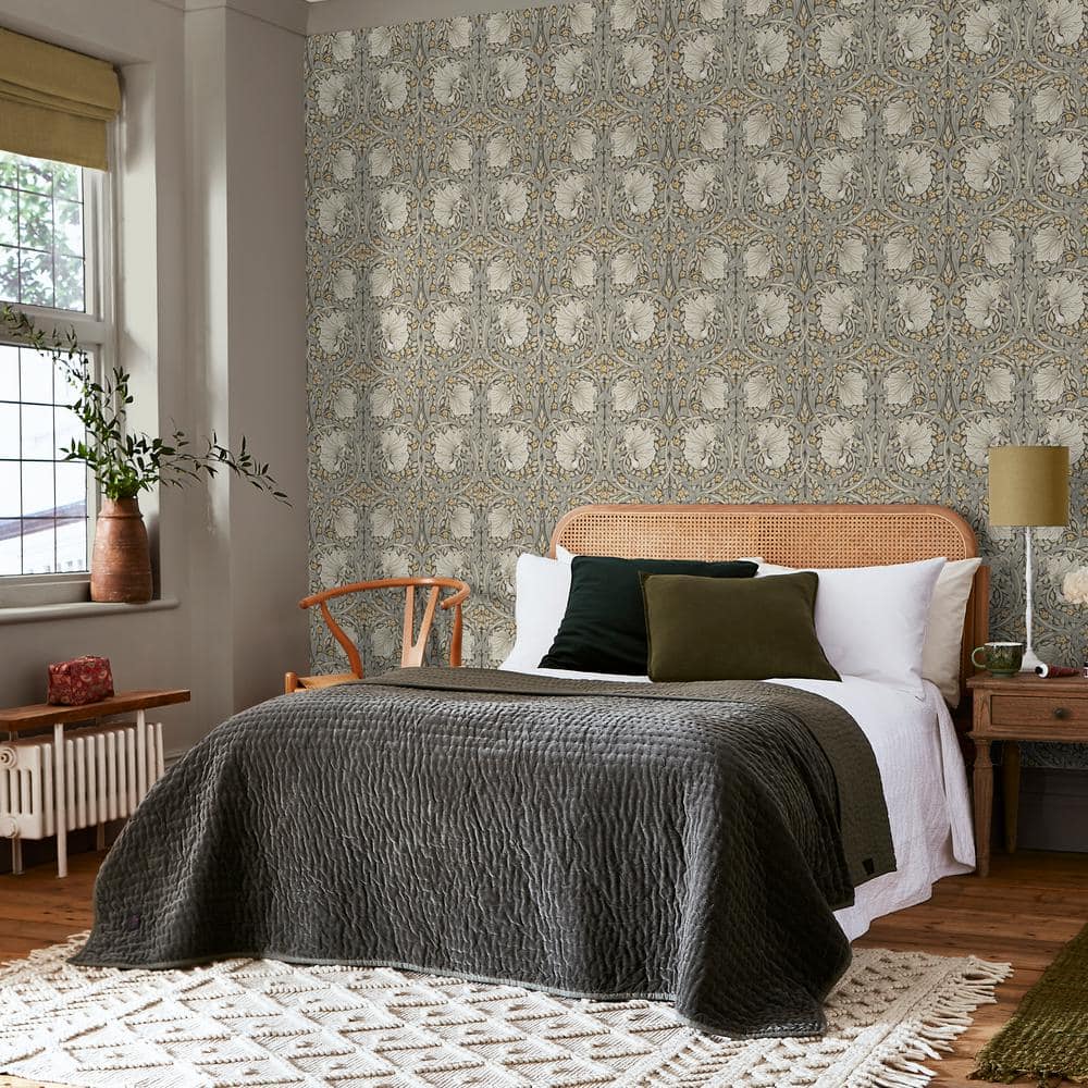 Pimpernel Grey Matte Floral Wallpaper Roll