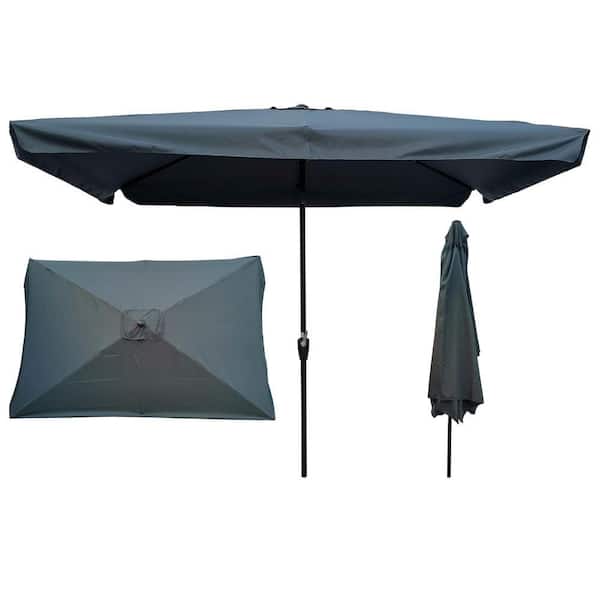 10x6 patio umbrella 10x6.5FT Rectangular Outdoor Umbrella, Solar LED Lighted Outdoor Table Umbrella, Patio Market with Crank & Tilt Waterproof Fade Resistant for Pool Garden Deck Backyard Our umbrella replacement canopy can accommodate 68.9 inch / 38 inch umbrella rib Otryad 10 ft. x 6.5