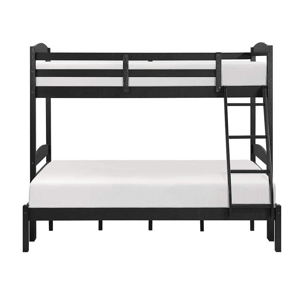 Lazzara Donohue Black Finish Twin Over Full Wood Bunk Bed with