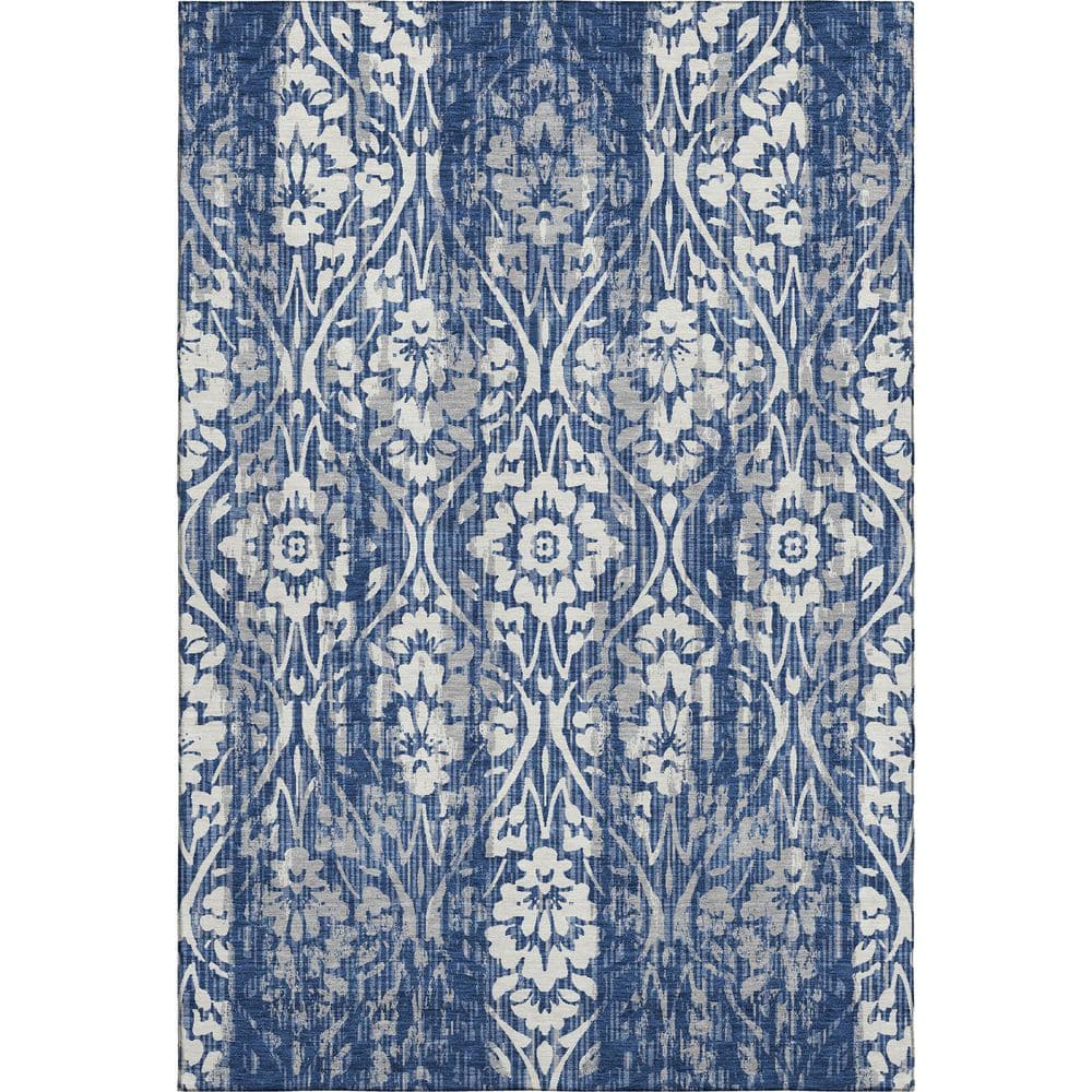Mayfield Premium Machine Washable Abstract AMF2482 Navy 3 ft. x 5 ft. Area Rug price history on PriceWatchPro