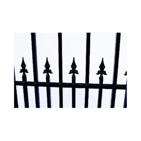 ALEKO Prague Style 4 ft. x 5 ft. Black Steel Pedestrian Fence Gate