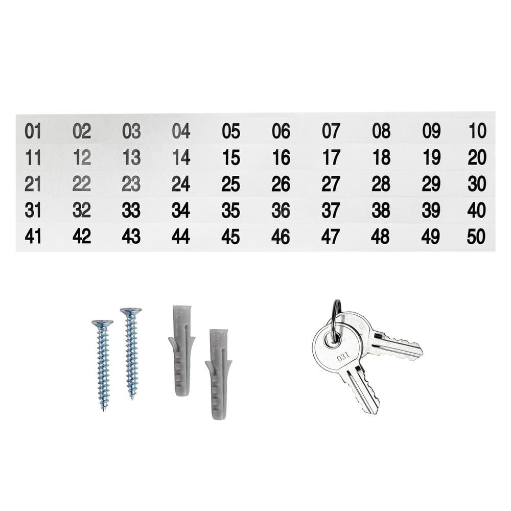 Gray Steel 40-Key Lock Box with Green Tags