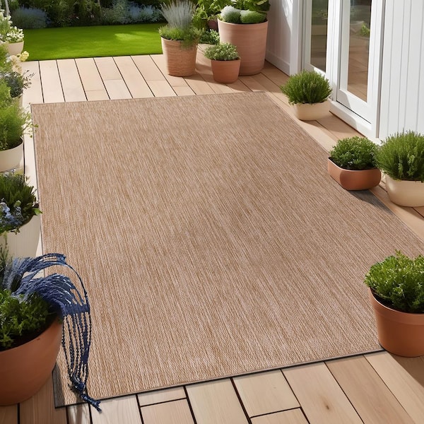 Beverly Rug 6 X 9 Jute Aloha Washable Solid Indoor Outdoor Area