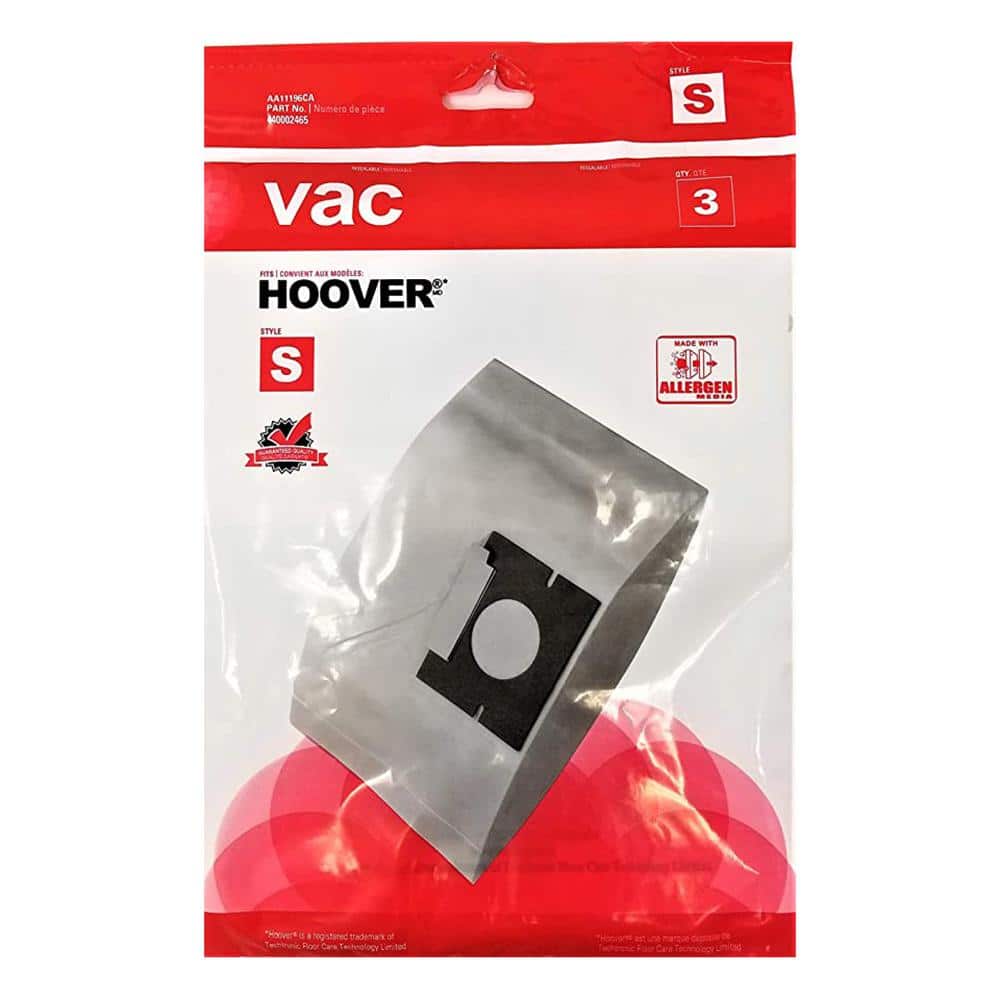 Royal Appliance Mfg Co Vac Hoover Type S Allergen Bags (3-Pack) AA11196CA -  The Home Depot
