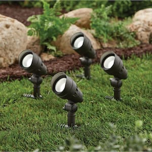 200 Lumen Millennium Black Adjustable Light Color Integrated LED Outdoor Landscape Flood Light (4-Pack)