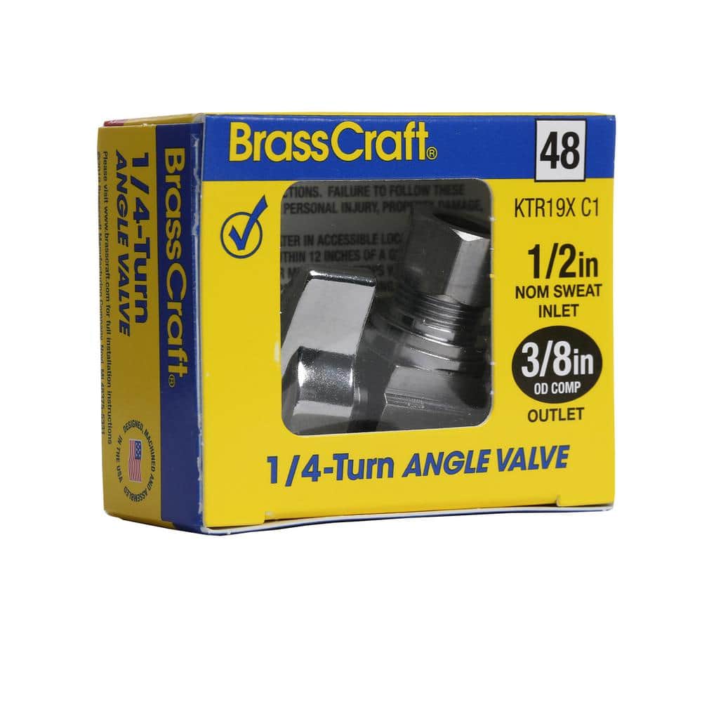 Chrome-Plated Brass Quarter Turn Shut-Off Valve with Lever Handle