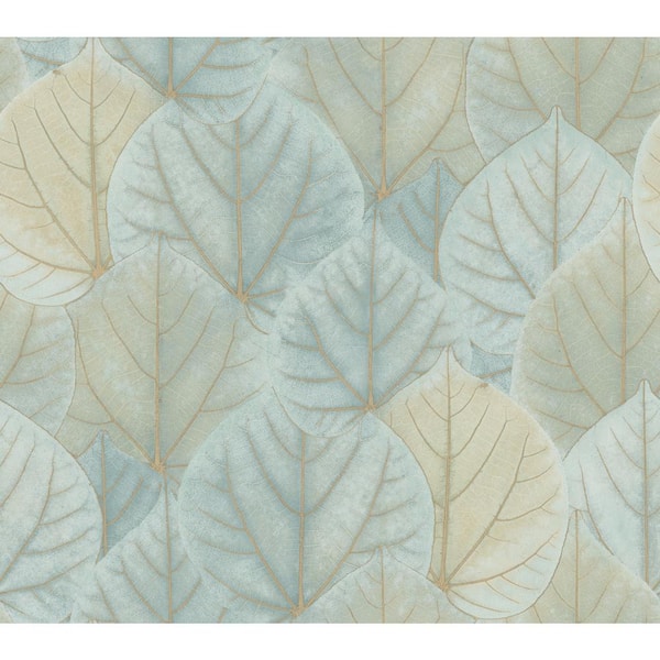 York Wallcoverings Turquoise Leaf Concerto Non Woven Preium Peel and Stick Wallpaper Approximate 45 sq. ft.