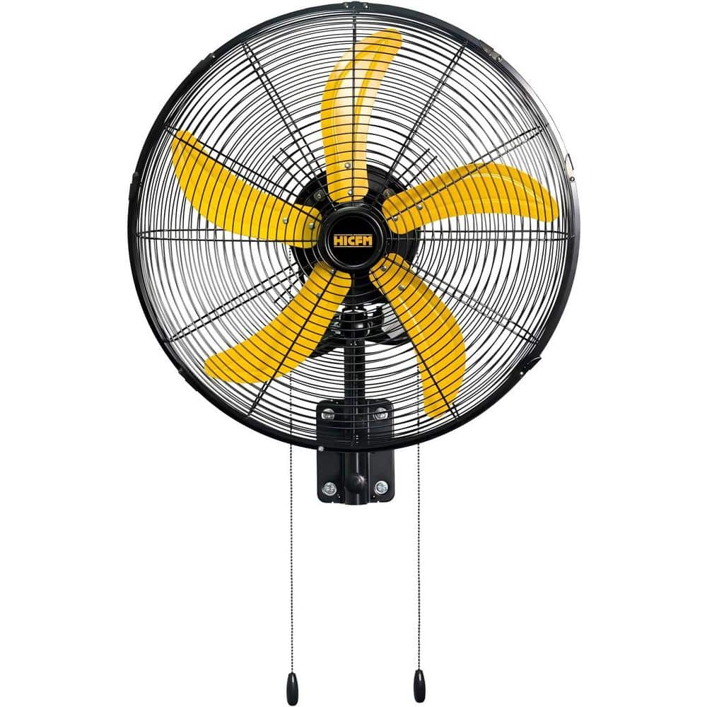 20 in. Oscillating Wall Fan, 4800 CFM High Velocity Industrial Mounted Wall Heavy-Duty Fans in Yellow with 3 Speeds price history on PriceWatchPro