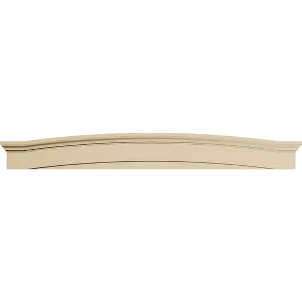 84 in. W x 10-1/2 in. H x 3 in. P Eyebrow Signature Urethane Pediment, Primed Tan
