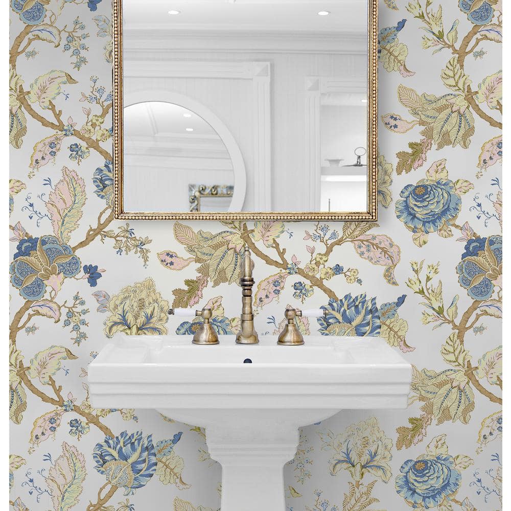 Kianna Jacobean Floral Parchment Peel and Stick Wallpaper