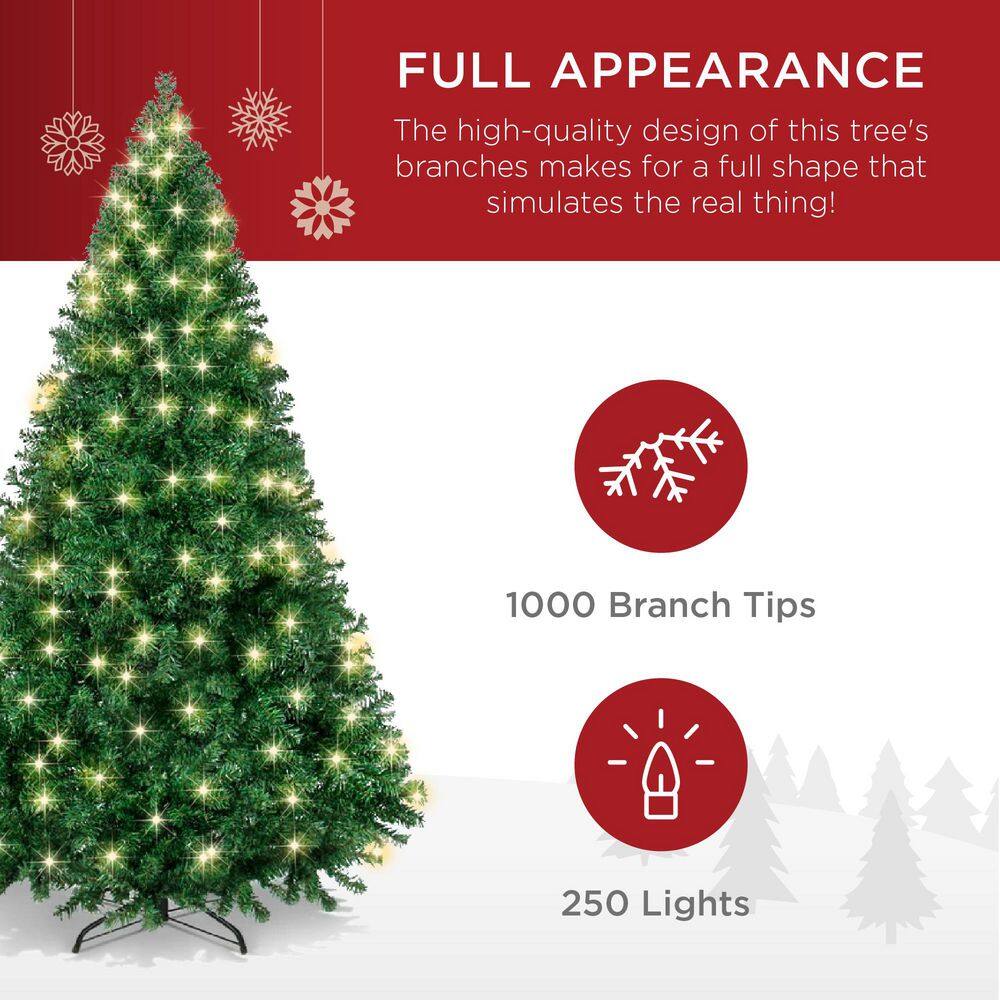 Festive Pine 6ft Pre-Lit Multicolor Outdoor Christmas Tree with Metal Base