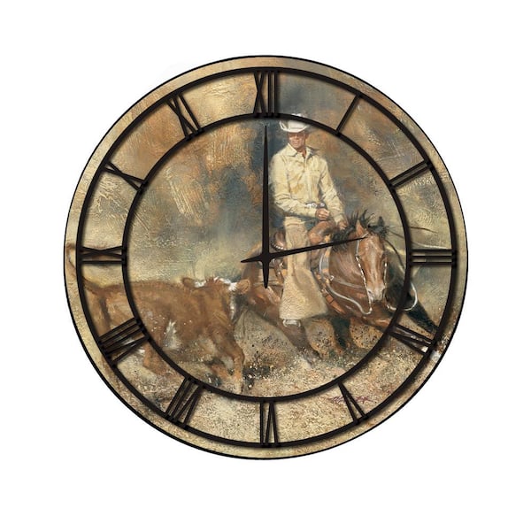 Unbranded "First Go Round" Full Coverage Art and Black Numbers Imaged Wall Clock