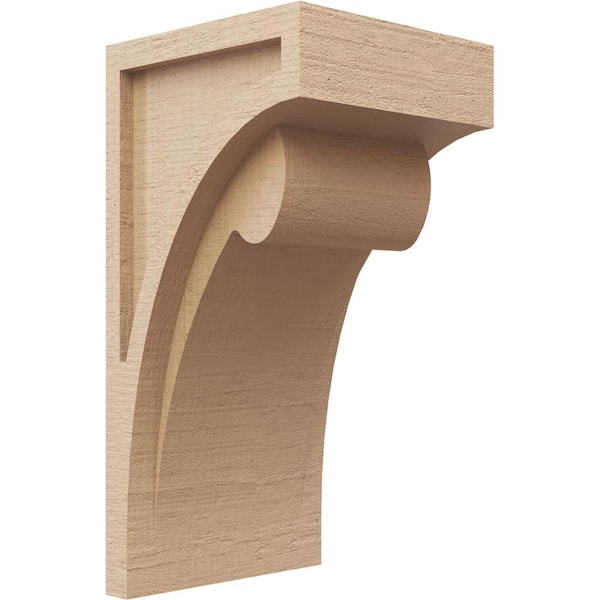 Ekena Millwork 8 in. x 8 in. x 16 in. Series 2 Wide Viola Rough Cedar Woodgrain Timberthane Polyurethane Corbel, Primed Tan