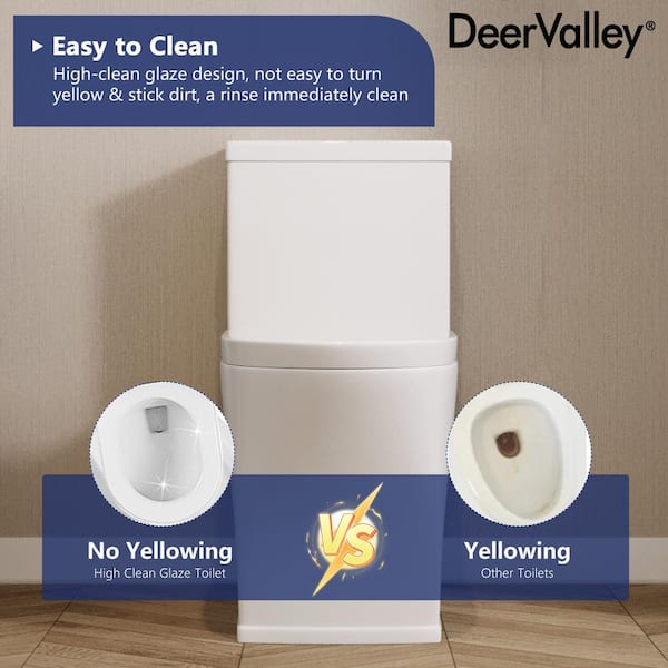 DEERVALLEY 1-Piece 1.1/1.6 GPF Dual Flush 12 in. Rough in