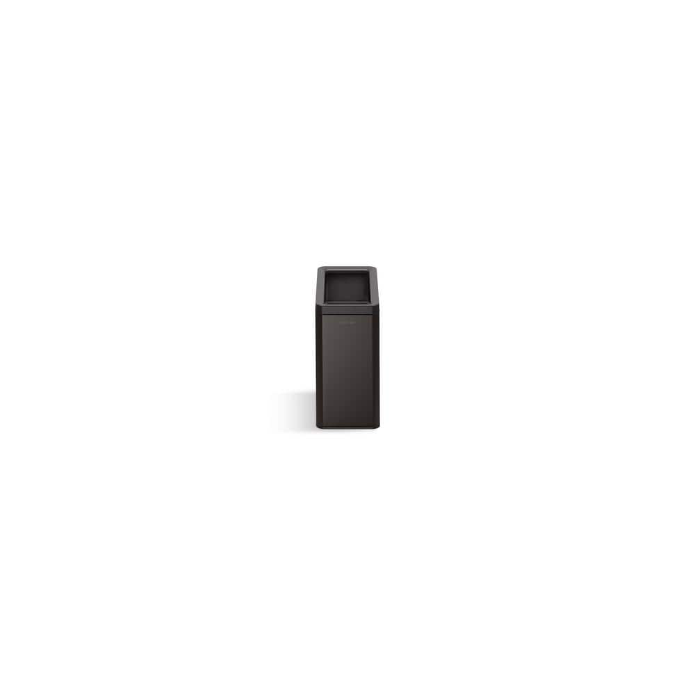 12-Liter Black Stainless Steel Open-Top Trash Can