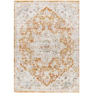 Edmonton Orange Medallion 5 ft. x 7 ft. Indoor Area Rug