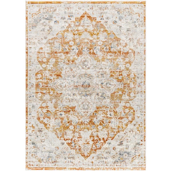 Livabliss Edmonton Orange Medallion 5 ft. x 7 ft. Indoor Area Rug EDO2304537 The Home Depot