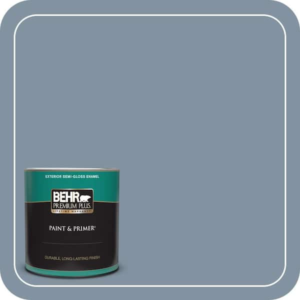 BEHR PREMIUM PLUS 1 qt. #PPU14-06 Coastal Vista Semi-Gloss Enamel Exterior Paint & Primer
