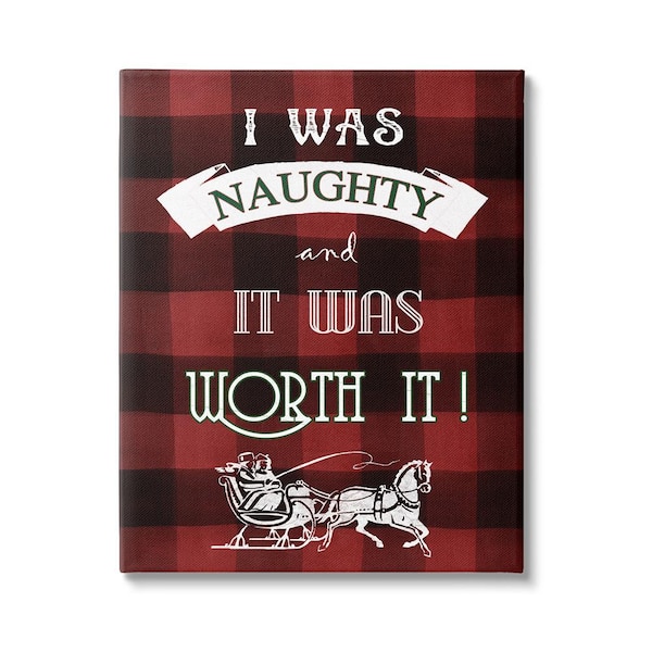Stupell Industries Funny Plaid Christmas by Carol Robinson 1-Piece Unframed Graphic Print Typography Poster Art Print 48 in. x 36 in.