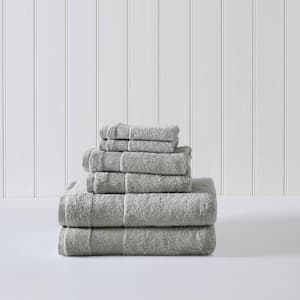 Island Retreat 6-Piece Grey Cotton Towel Set