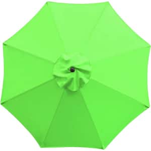 9 ft. Patio Umbrella Replacement Canopy Market Umbrella Top Outdoor Umbrella Canopy with 8 Ribs in Grass green