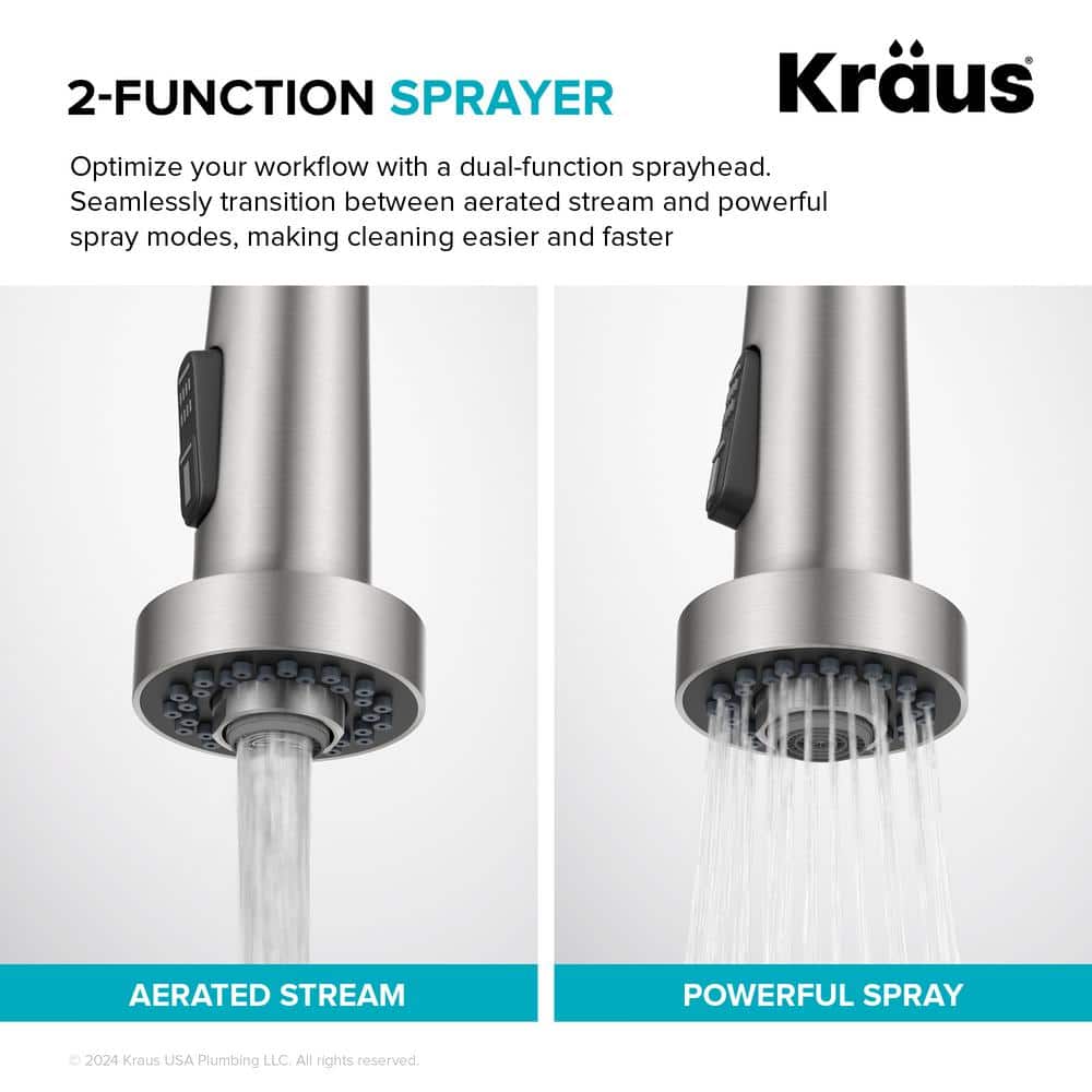 Stainless Steel Single Handle Pull Down Kitchen Faucet with Spray
