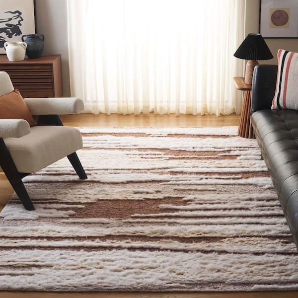 Tribeca 6 ft. x 9 ft. Ivory/Beige Striped Monochrome Area Rug