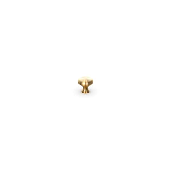SIMPLY WOODMARK PRO Shaker Full Overlay 1.125 in. W x 1.0625 in. D x 1.125 in. H Classic Knob in Modern Brushed Gold