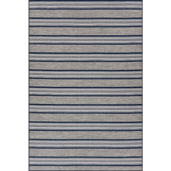 Riselia Abstract Navy 6.7 X 9 ft. Outdoor Area Rug