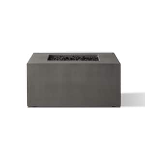 Matteau 40 in. Square Concrete Composite Propane Fire Table in Carbon with Vinyl Cover