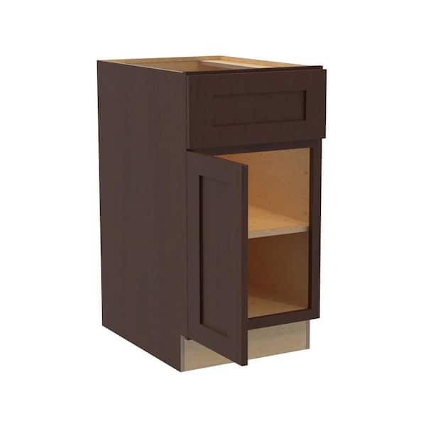 Newport 18 in. W x 21 in. D x 34.5 in. H Assembled Plywood Base Bath Cabinet in Manganite with Soft Close LH