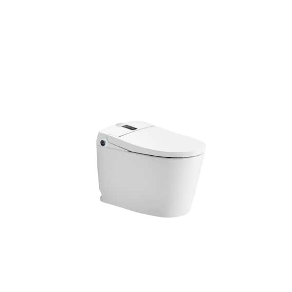 12 in. 1-Piece 1.28GPF Single Flush Smart Elongated Toilet in White,Closing Seat Included,Auto Flushing/Adjustable Temp