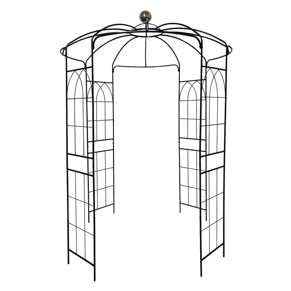 114.2 in. x 78.7 in. Metal Garden Arbor for Various Climbing Plants, Outdoo