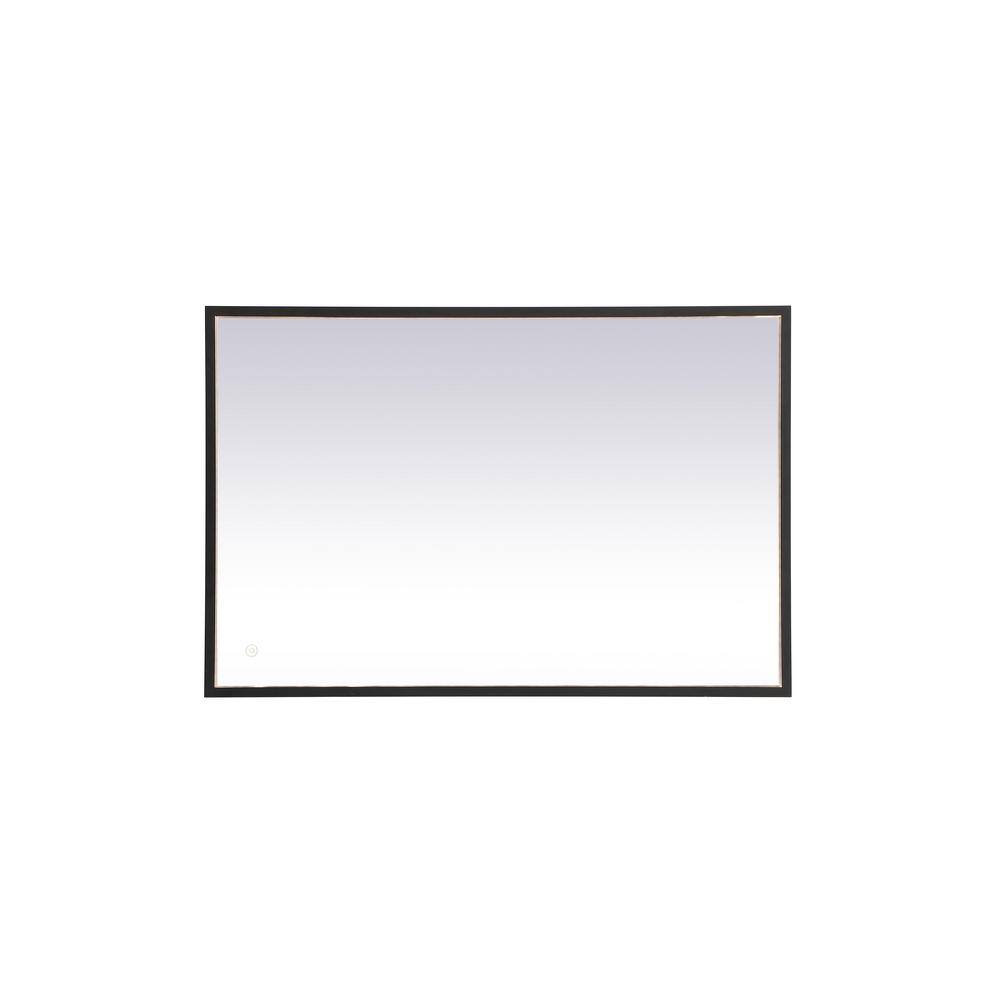 Timeless Home 24 in. W x 36 in. H Aluminum Black LED Mirror