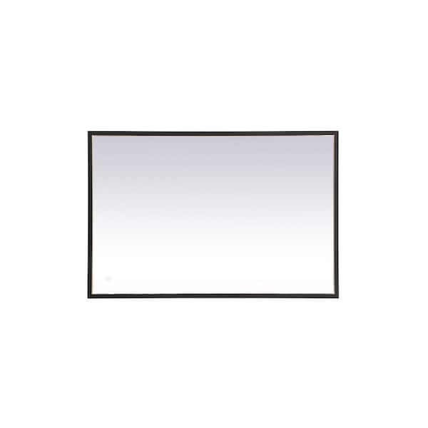 Unbranded Timeless Home 24 in. W x 36 in. H Aluminum Black LED Mirror