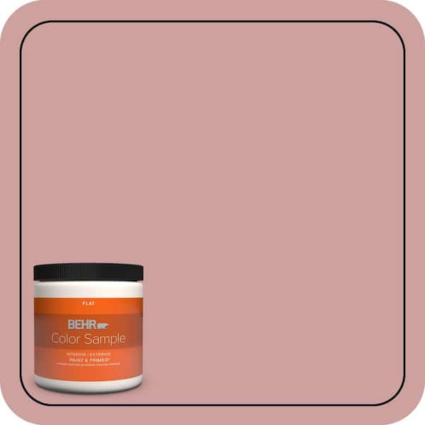 BEHR PREMIUM PLUS 8 oz. #150E-3 Calico Rose Flat Interior/Exterior Paint & Primer Color Sample