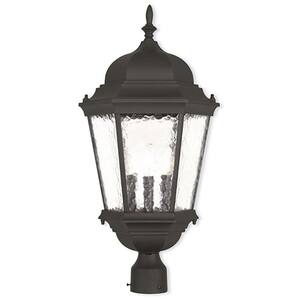 Livex Lighting Hamilton 3 Light Textured Black Outdoor Post Top Lantern ...