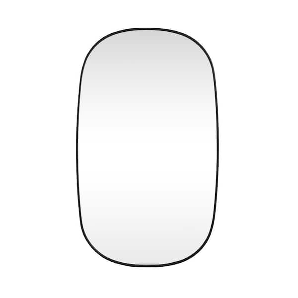 Unbranded Timeless Home 36 in. W x 60 in. H x Modern Metal Framed Oval Black Mirror