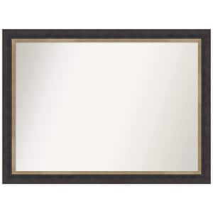 Hammered Charcoal Tan 42.75 in. x 31.75 in. Non-Beveled Casual Rectangle Wood Framed Bathroom Wall Mirror in Black