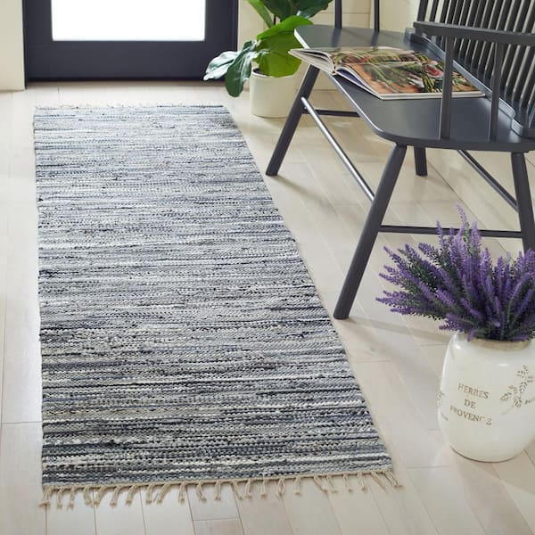 Rag Rug Gray 2 ft. x 8 ft. Striped Runner Rug