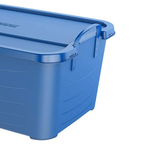 Sterilite Classic Lidded Stackable 30 Gal Storage Tote Container, Blue, 12  Pack 12 x 17367406 - The Home Depot