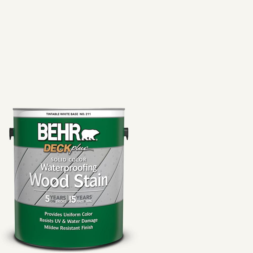 BEHR DECKplus 5 gal. White Base Solid Color Waterproofing Exterior Wood Stain